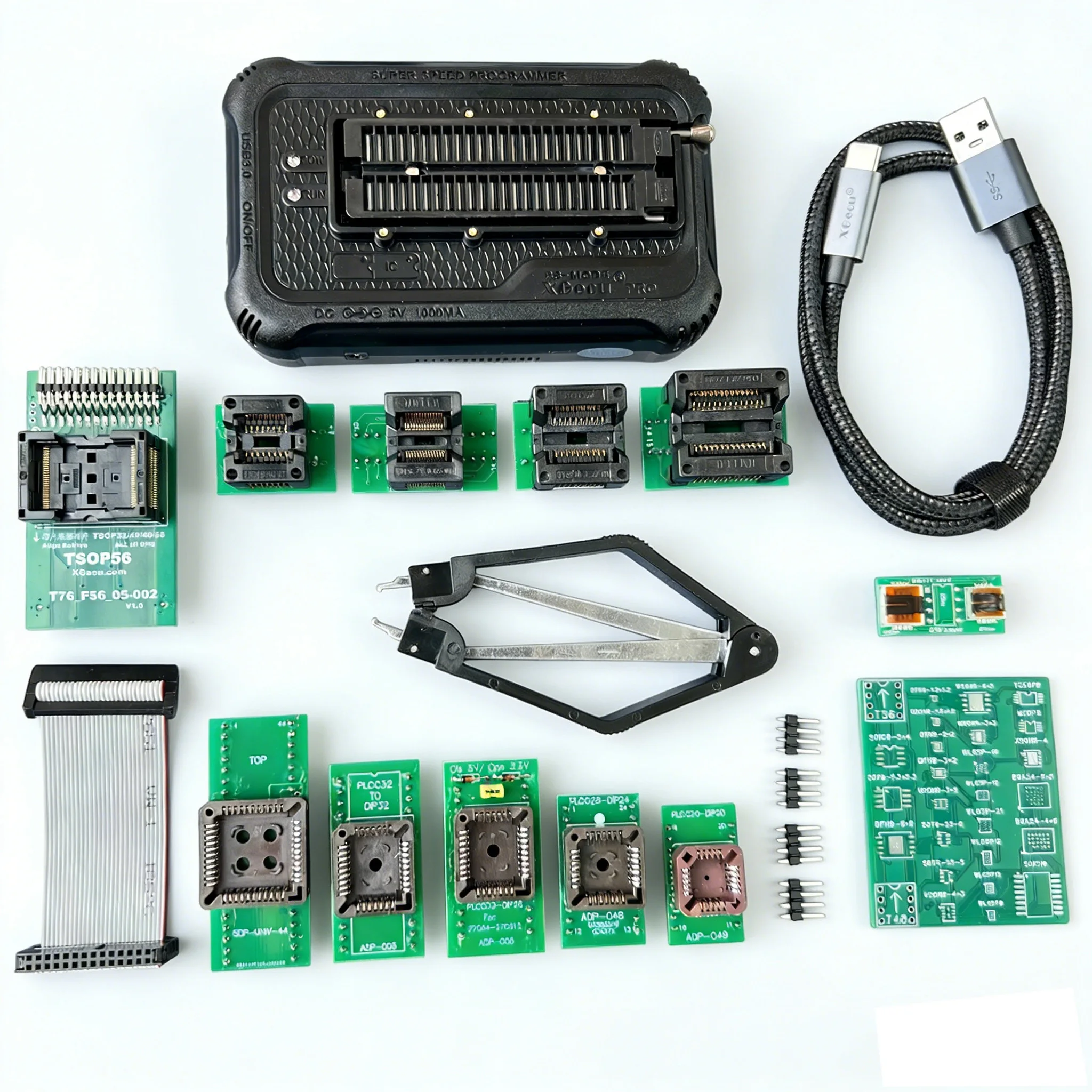 XGecu T76 USB3.0 범용 프로그래머 EEPROM/NOR/NAND/eMMC/MCU/GAL 프로그래머 5-17개 부품 어댑터 키트 지원