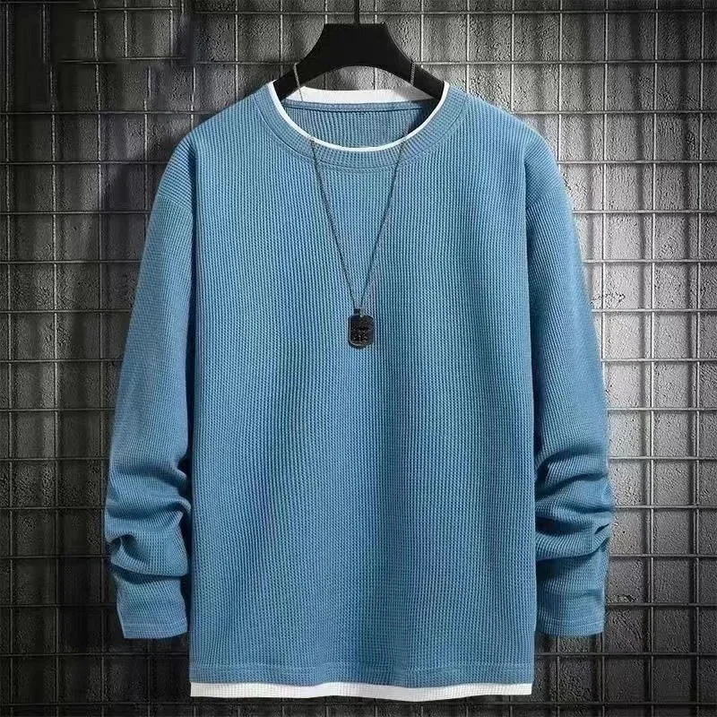 Fog blue D01 waffle long sleeve