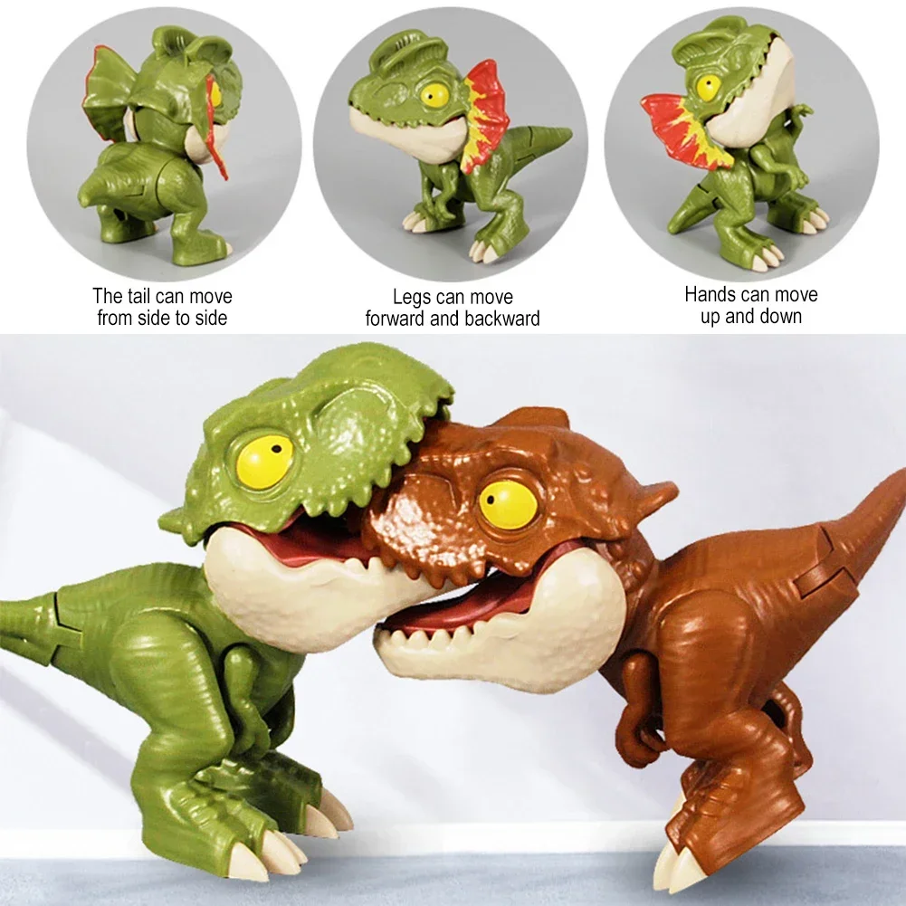 Jurassic Dinosaur Park Finger-biting Toys Snap Squad Tyrannosaurus Dino Mini Action Figure Model Fidget Toys for Children Kid 4