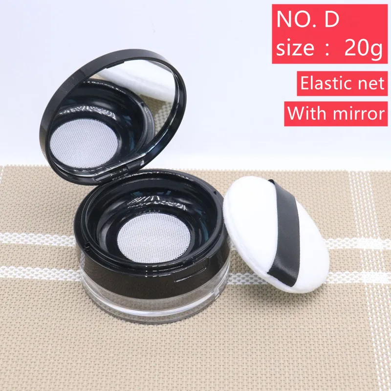 Travel Portable Plastic Powder Box Handheld Empty Loose Powder Pot with Sieve Cosmetic Travel Makeup Jar Sifter Container