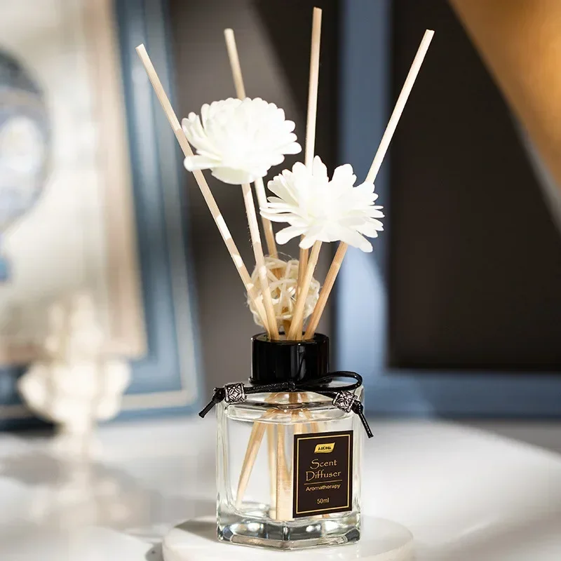 Continuous Fragrance Home Indoor Flameless Rattan Flower Essential Oil Air Refresher Mini perfume Gift
