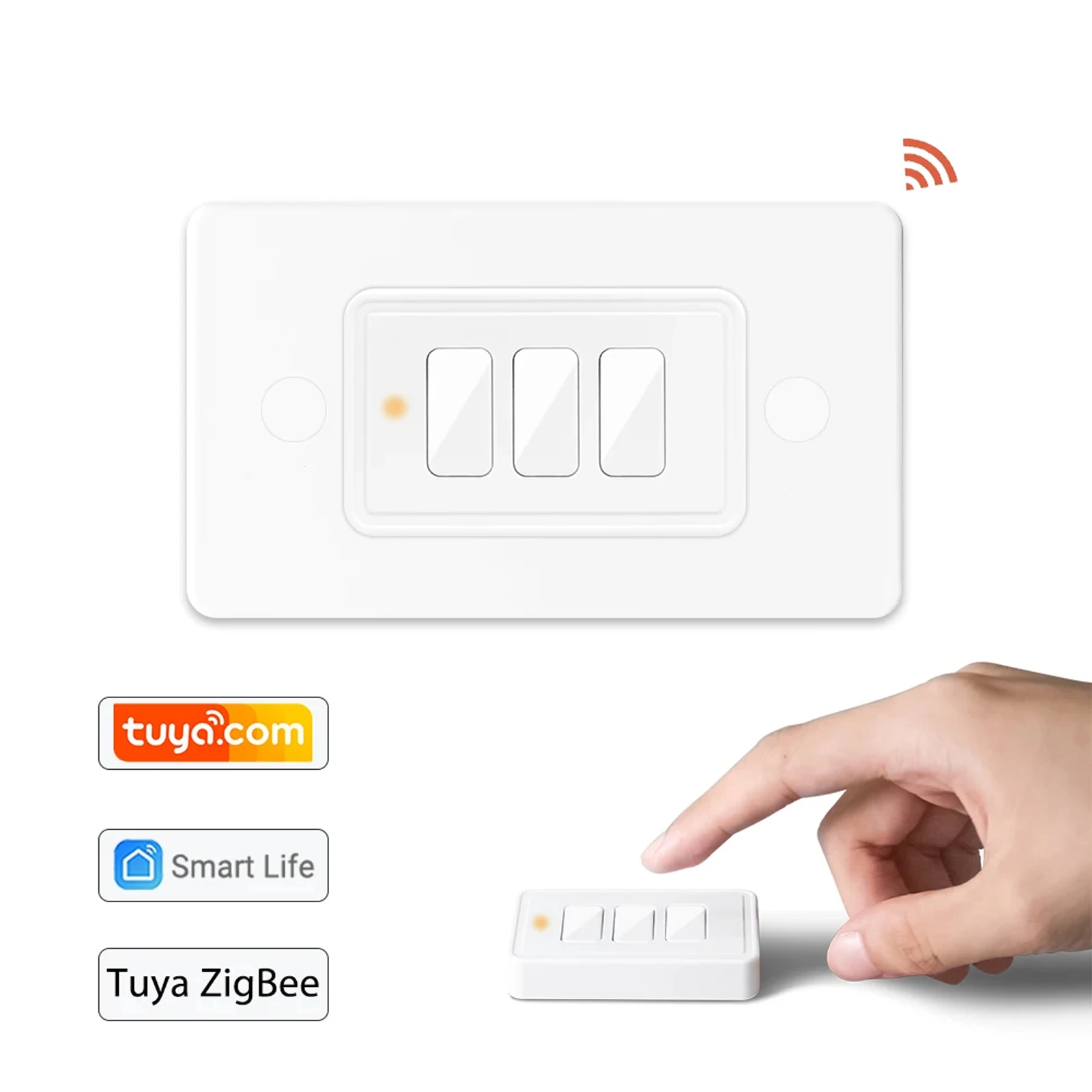 

Tuya ZigBee 3.0 Wireless US 3 Gang Remote Control Switch Compatible with Smart Life Home Assistant Zigbee2MQTT DIY