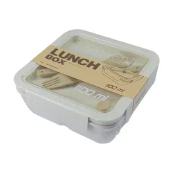 Eco - Friendly BPA Free Wheat Straw Portable Bento Box - Microwave Safe Lunch Container (Lunch box - 1100ml)