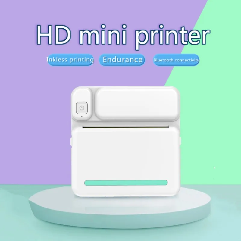 Mini imprimante thermique portable sans fil avec câble USB, machine d'impression bricolage, BT 203dpi, photo, étiquette, mémo, mauvaise question