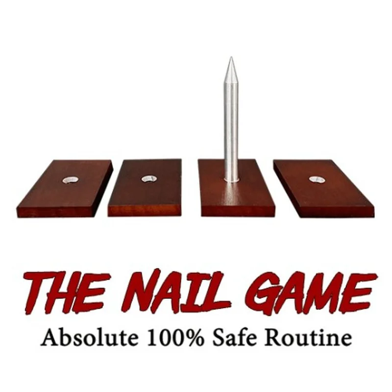 

The Nail Game (Transparent) (6 Nails 6 Blocks) Magic Tricks Crush Paper Bag Magic Close Up Bar Gimmick Props Mentalism Magician