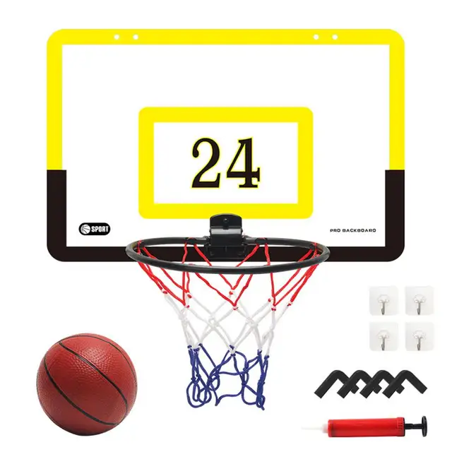 Basketball Hoop Wall Mount Basketball Hoop Set Punch Free Mini Basketball  Board Toys For Playing Games Door Kids Teens Adults - Basketball -  AliExpress