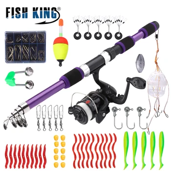 FISH KING 1.8M Portable Spinning Fishing Rod Reel 1