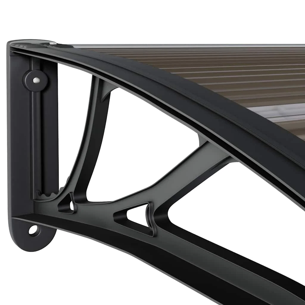 Schwarzes Polycarbonat-Türvordach 400x100 cm für den Außenbereich – Detail 6