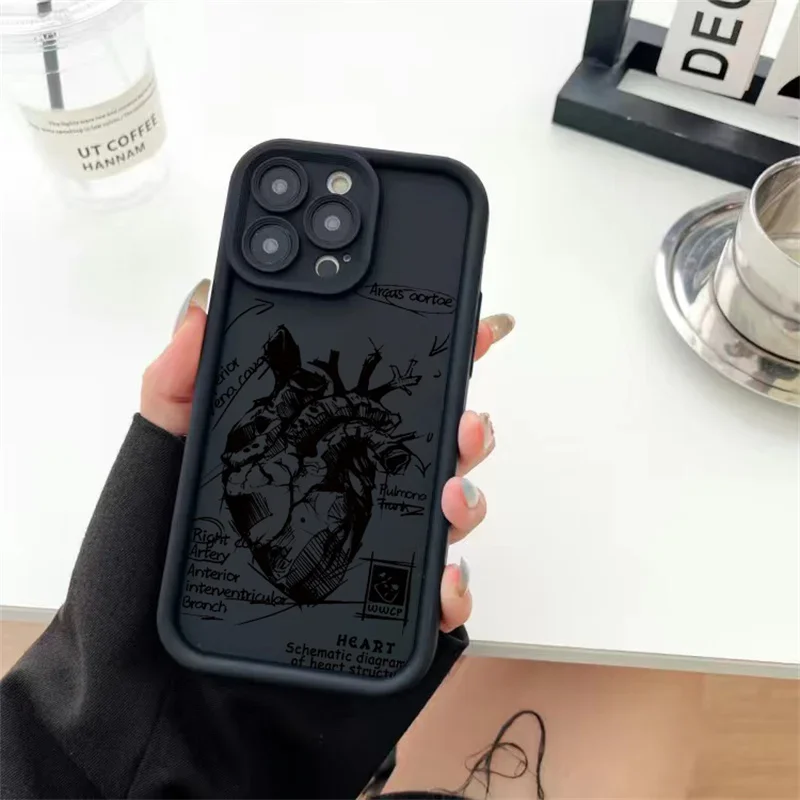 Heart Skull Protective Phone Case