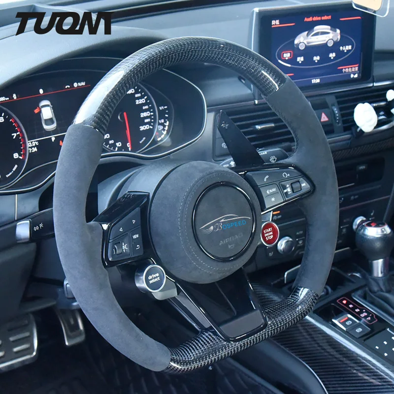 

Carbon Fiber Steering Wheel For Audi A3 8V A6 C7 C6 S3 A5 A4 B8 B9 Q7 Q5 RS3 A7 TT S8 Q8 S4 A8 RS7 S5 S6 S7 TTRS Suede Heating