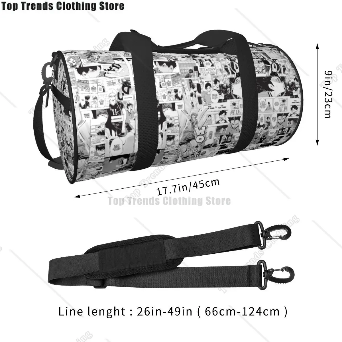 Anime Boy Sports Bags Art Japan Travel Gym Bag with Shoes Vintage Handbags Couple Printed Waterproof Fitness Bag