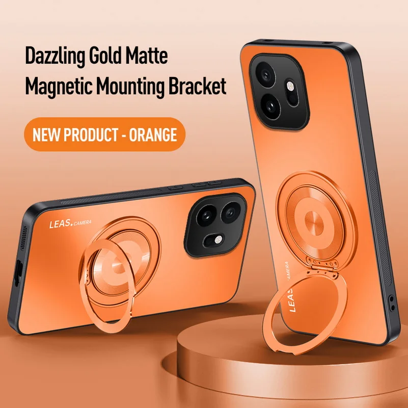 AG Matte Back Panel Metal Magnetic Holder Case - Sleek and Secure Design
