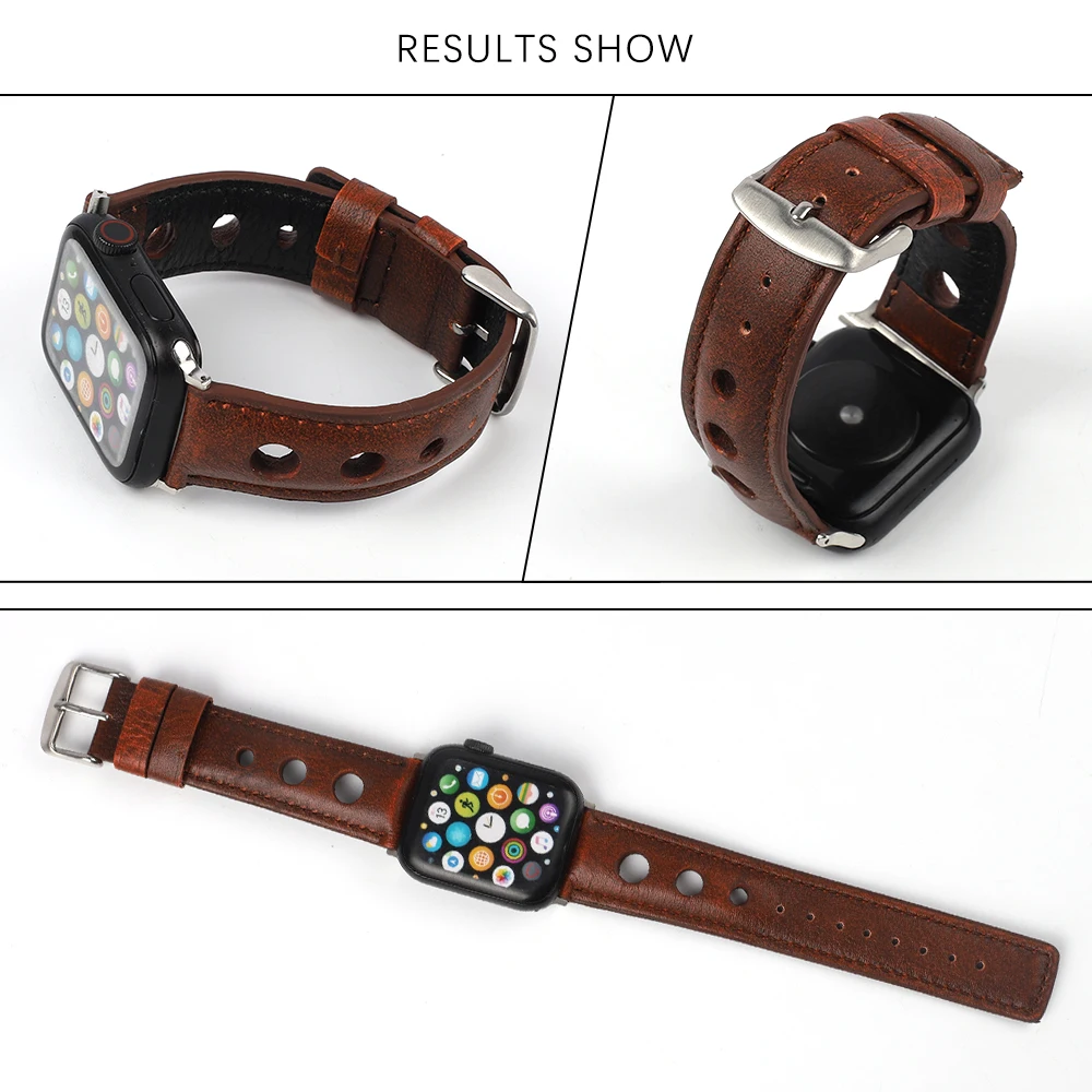 Vintage Bracelet Genuine Leather Watchband For Watch 38mm 40mm 42mm 44mm High quality Replace Wrist Strap watch 7 2 3