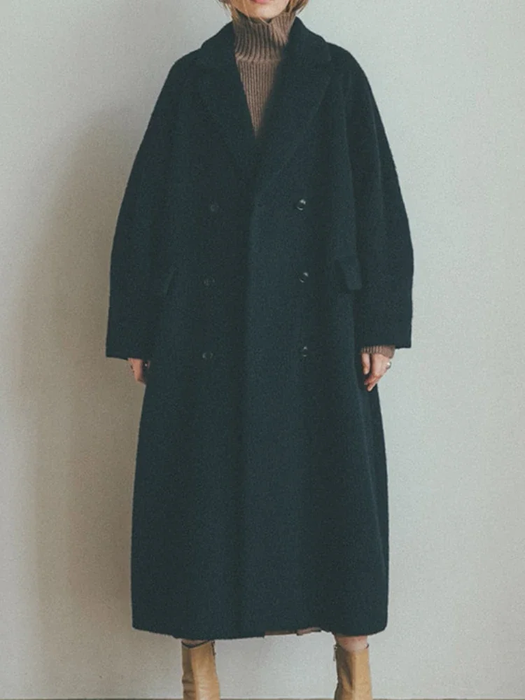 High Fashion Cashmere Coat Autumn Winter New Elegant Loose Thicken
