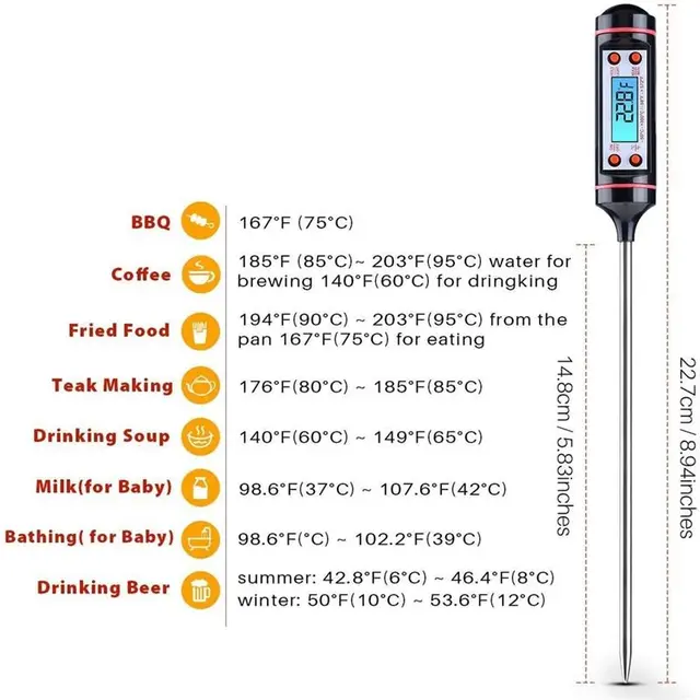 Hőmérséklet -Mérőmérő Szerszám Új Húshőmérő Konyha Digitális Főzési Élelmiszer Szonda Elektronikus Bbq Szerszámok - Image 3