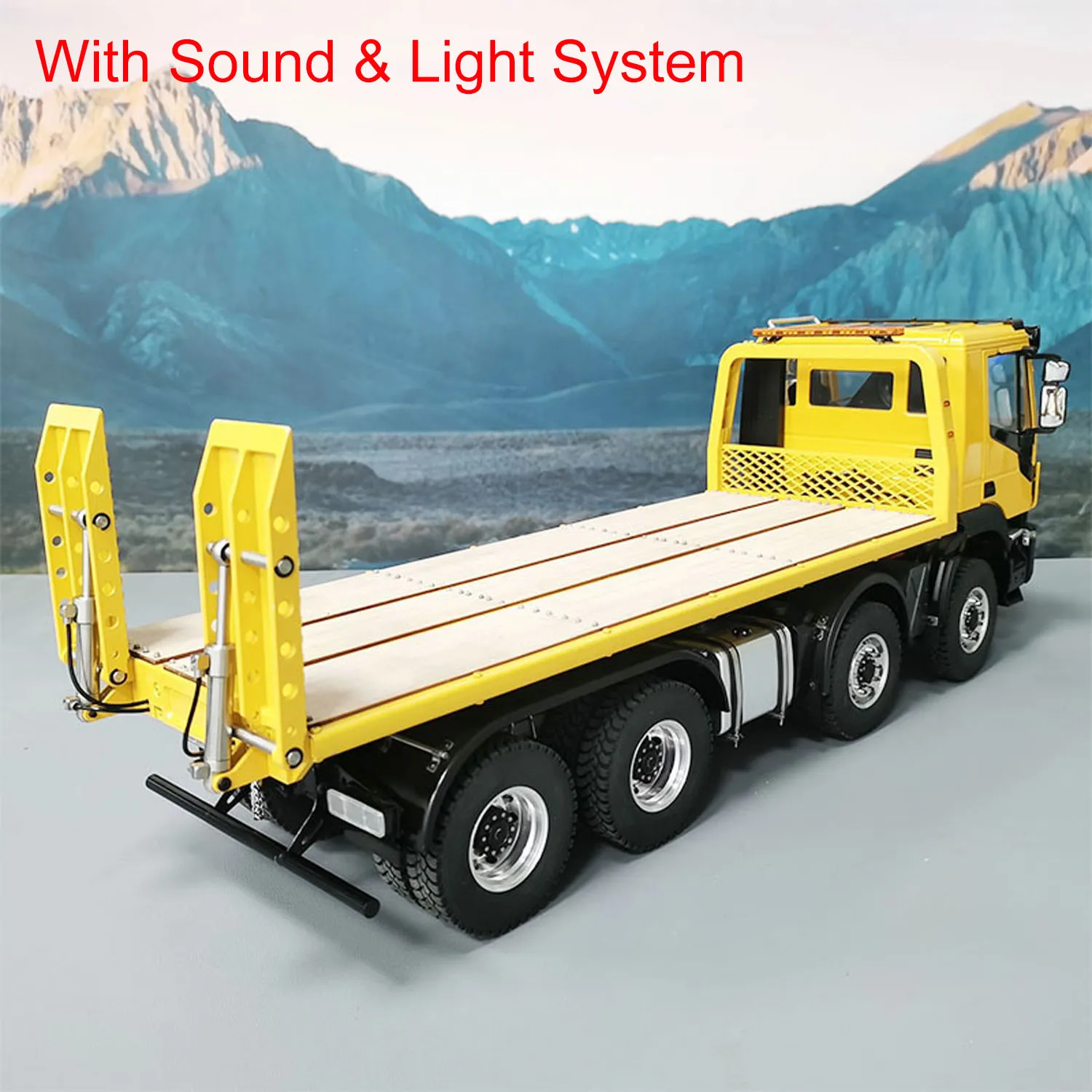 1/14 8x4 RC Hydraulic Wrecker Truck Remote Control Rescue Vehicles Model With Sounds Lights Painted Assembled Boys Toys TH23195 4