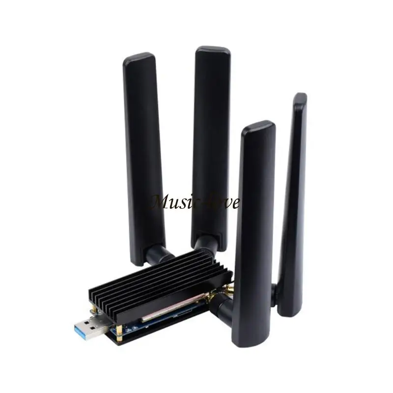 고속 동글 USB3.1 확장 카드 4 안테나 및 알루미늄 합금 방열판 203A