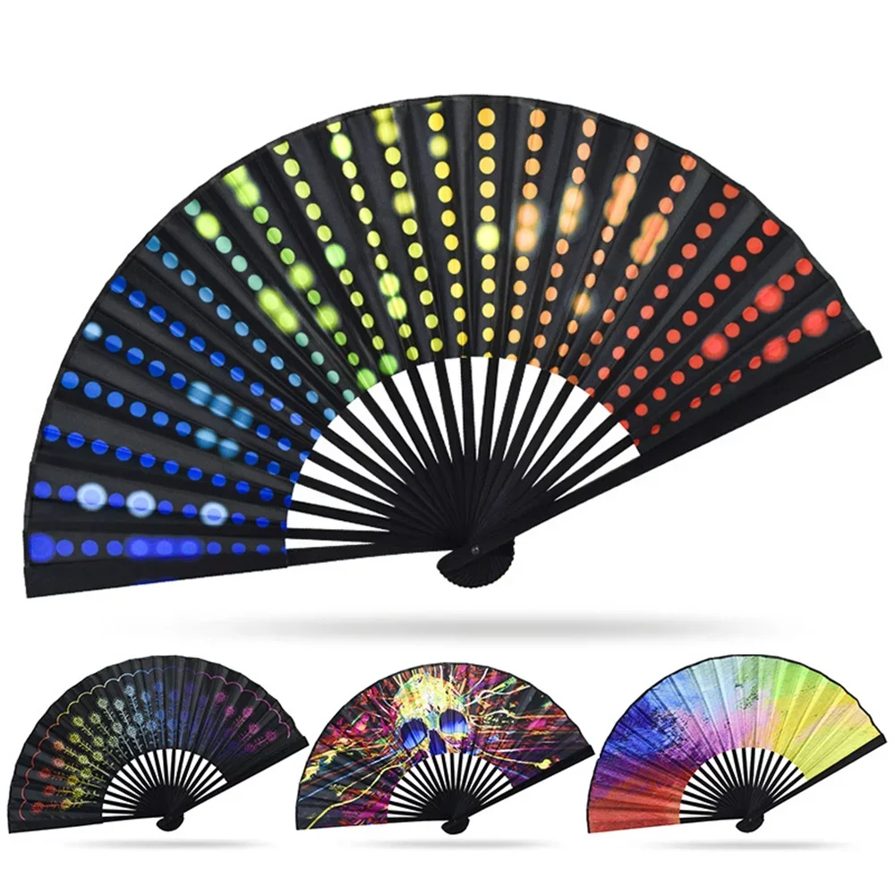 Folding Hand Fan 23cm for Music Festival Dance Gift
