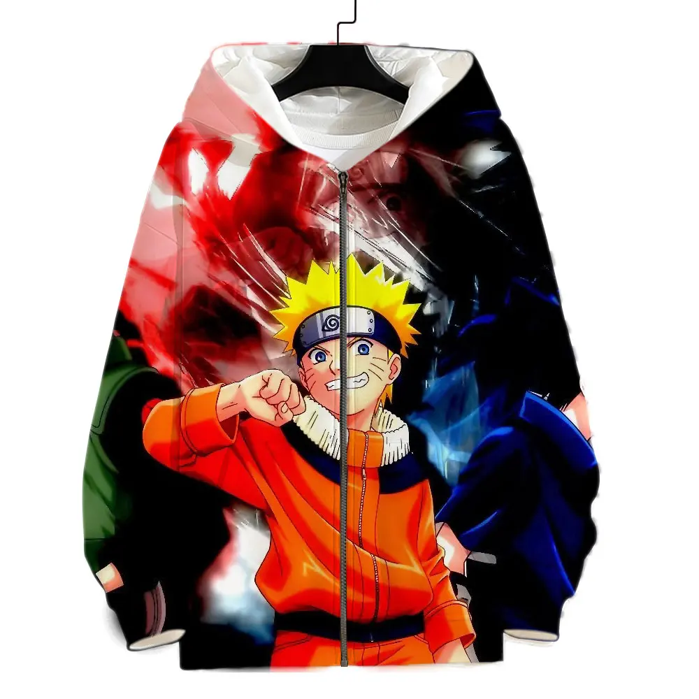 

Men Zipper Hoodie Naruto Japanese Cartoon Anime Women Oversized Sweatshirt Spring Autumn Fashion Children Jackets Coat