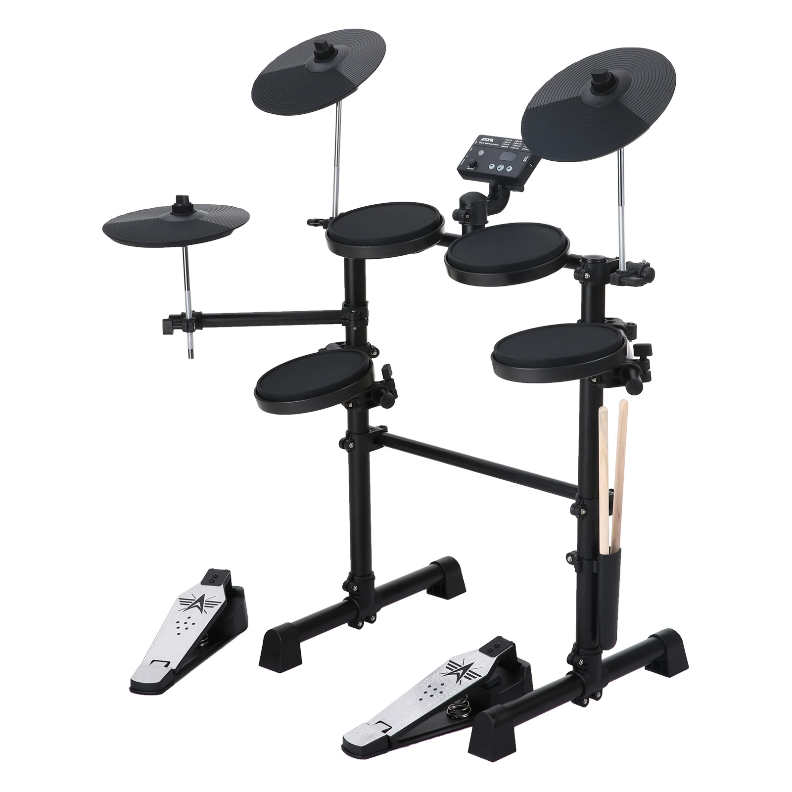 성인 초보자용 전기 드럼 키트, 144 사운드 하이햇 페달, USB MIDI 연결, 생일 선물, 8 피스