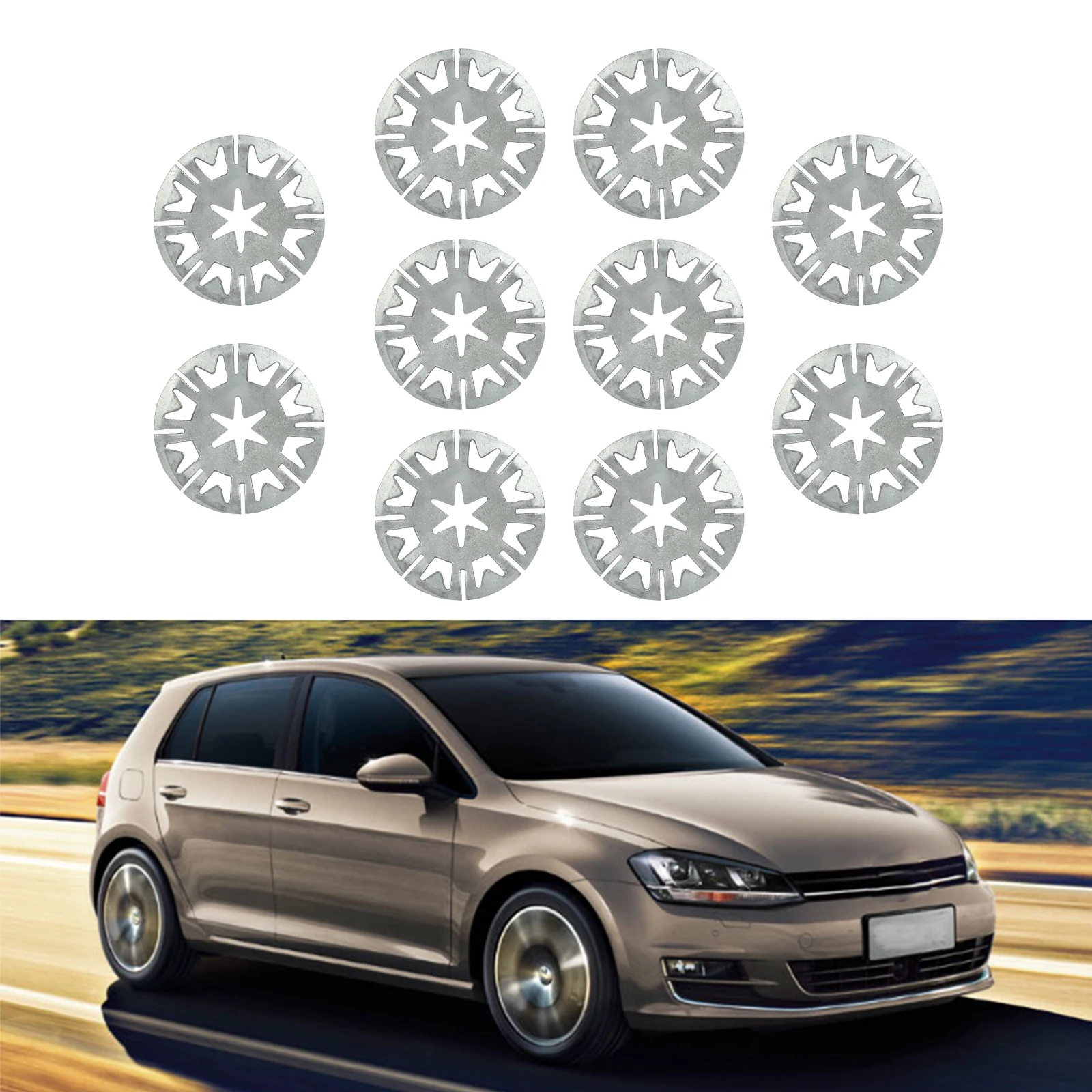 10 Pcs Metal Clamping Plate Cover Mounting Clips For Audi Ford Seat Skoda Fit for VW N90796502 N90335004 N90335005 N90335006