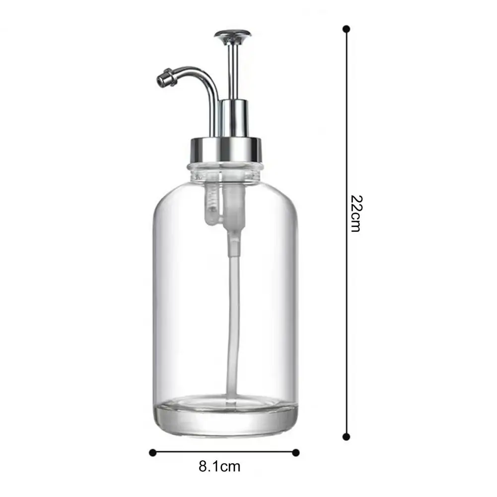2Pcs 17oz Coffee Syrup Dispenser Clear Glass Syrup Pump Bottle Coffee Bar Accessories Shampoo Dispenser for Home Hotel 6