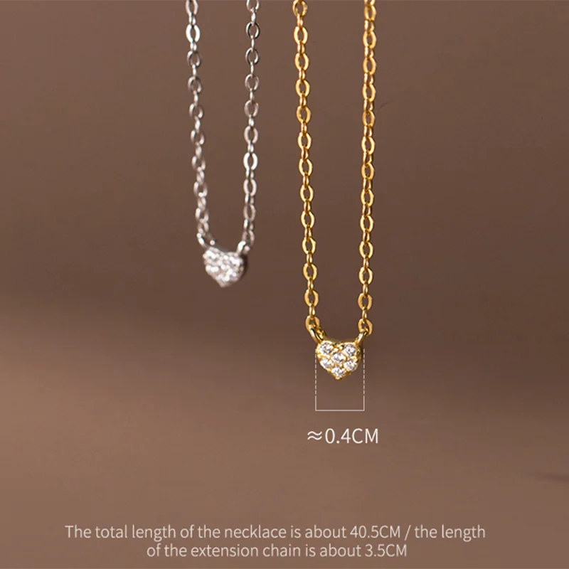 Heiße Verkäufe WOOZU Sterling Silber Koreanische Einfache Kleine Liebe Herz Quaste Halskette für Frauen Party Trendy Kette Choker Schmuck_voghion.com