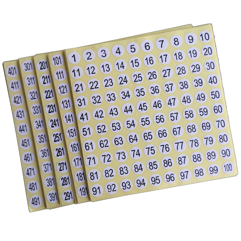1-500 Number Sticker Label For Nail Polish Color Gel Varnish Marking Numbering Digital Label Manicure Tool 10MM Tag Sticker Nail Art Tools