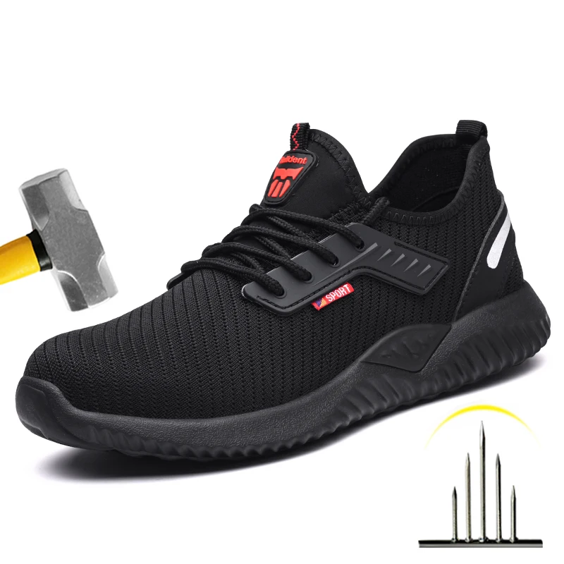 Scarpe antinfortunistiche da uomo con puntale in acciaio Scarpe da lavoro da uomo anti-sfondamento Sneakers Scarpe indistruttibili leggere a prova di foratura Stivali tattici