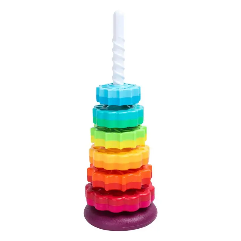 

Toddler Spinning Rainbow Tower Fun Stacking Puzzle Toys Engaging Brain Development Early Educational Toys Great Birthday Gift