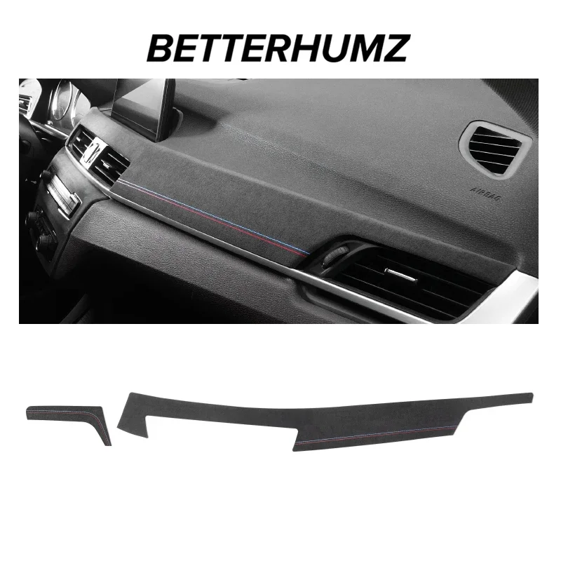 For BMW X1 F48 2014-X2 F39-Made of Alcantara Car Dashboard Panel Trim Cover M Performance Sticker Accessories car interior trim