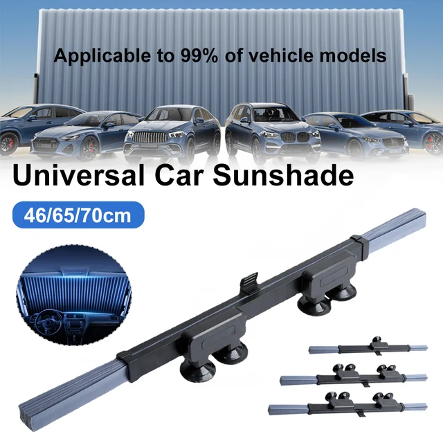 Universal Car Sunshade Retractable Front Rear Windshield Shade Cover 46/65/70cm Windshield Curtain Sun Protection Summer Cooling 4