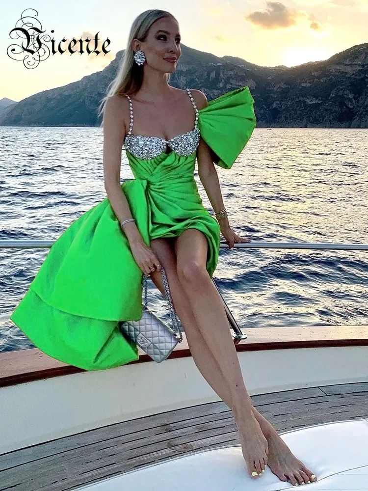 

VC 2023 Summer Beach Holiday Dress Women Sexy Spaghetti Straps Draped Wedding Guest Party Dresses Vestidos