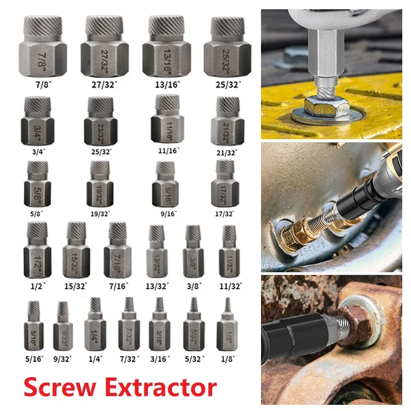 

Damaged Screw Extractor Drill Bit 5/25 PCS Set Stripped Broken Screw Bolt Remover Extractor Easily Take Out Demolition Tools