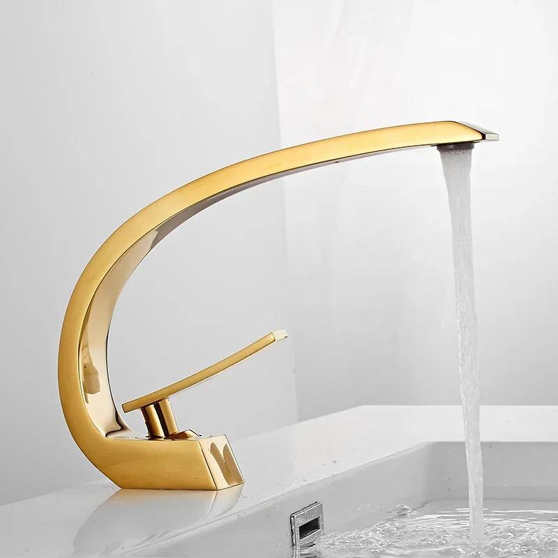 Basin Faucet Gold Bathroom Mixer Tap Rose Gold Wash Nickel Lavotory Brass Hot and Cold Waterfall