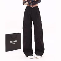 High Street Female Straight Leg Trousers Girls Chic Retro High Waist Slacks Lady Fashion Comfortable Baggy Cargo Pants - Image 3