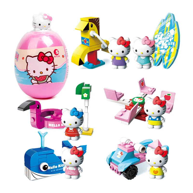 Sanrio Hello Kitty Building Block Set Sanrio Anime Puppet Twisted ToyKuromi Doll Capsule Toy Children's Birthday Christmas Gifts