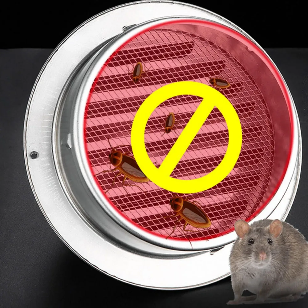 304 Flat Head Stainless Steel Cowl Vent Duct Exhaust Grille Rat-proof Smoke Exhaust Pipe Outside Wall Toilet Outlet Cover
