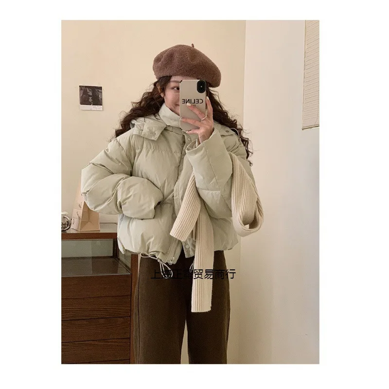 2023-winter-new-white-duck-down-loose-lapel-thickened-small-short-cotton-padded-down-jacket-women's-coat