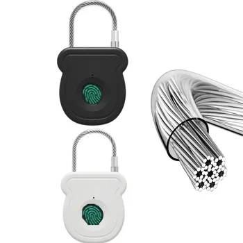 Mini Fingerprint Padlock USB Keyless Luggage Lock Electronic Lock Smart Biometric Fingerprint Door Lock Quick Unlock For Travel 1