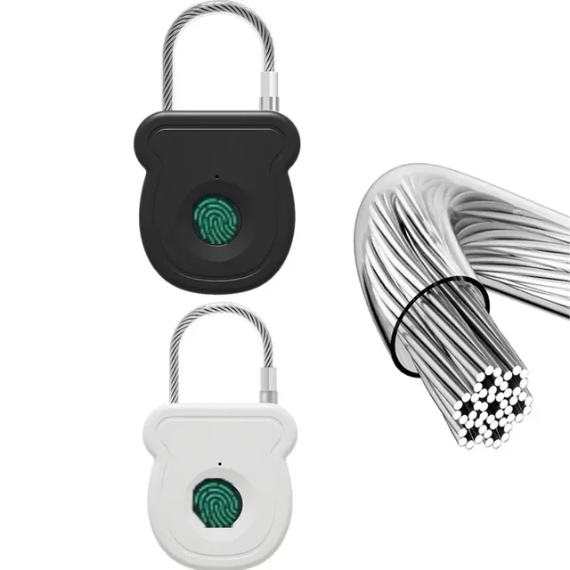 Mini Fingerprint Padlock USB Keyless Luggage Lock Electronic Lock Smart Biometric Fingerprint Door Lock Quick Unlock For Travel 1
