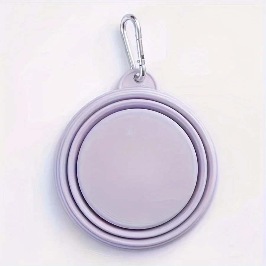 350ml Macaron Pet Bowl, Portable Foldable Silicone Cat/Dog Bowl for Outdoor Travel, Hanging Feeding & Water Bowl