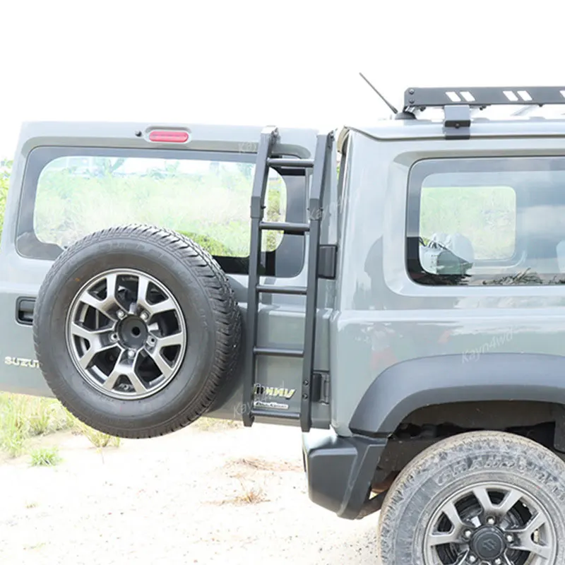 سلم تسلق خلفي من الألومنيوم لسوزوكي جيمني ، ملحقات 4x4 للطرق الوعرة ، رف أمتعة توسيع السقف ، JB64 JB74
