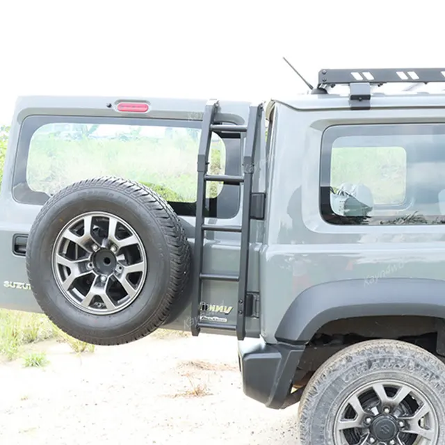 سلم تسلق خلفي من الألومنيوم لسوزوكي جيمني ، ملحقات 4x4 للطرق الوعرة ، رف أمتعة توسيع السقف ، JB64 JB74