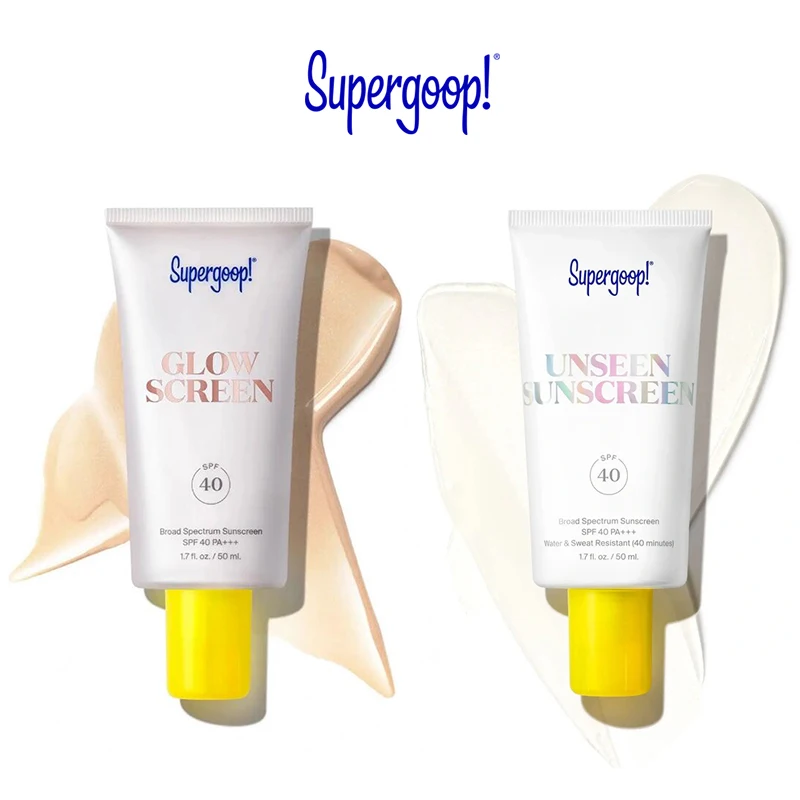 Supergoop Primer Make up Product spf40 Unseen Sunscreen Broad Spectrum Glowscreen Sunscreen Face Body Makeup 50ml makeup primer,primer gel,facial primer