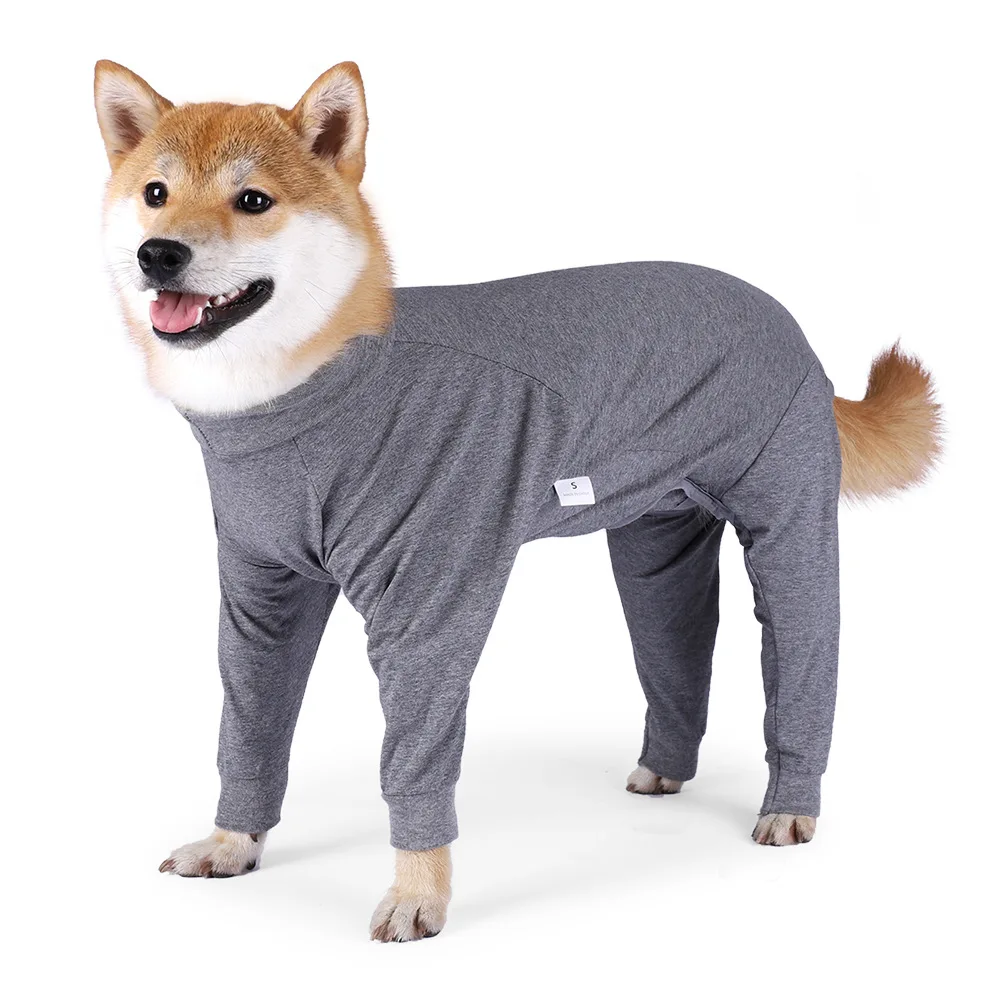 Pijama de perro de forro polar Selmai con diseño de lunares y cuatro patas para perro pequeño 