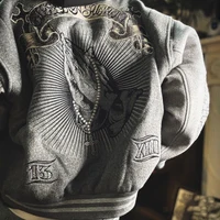Trendy Heavy Embroidered Baseball Jacket American High Street Fashion Y2k Jacket Unisex Loose Retro Casual Hip-Hop Jacket Men 2