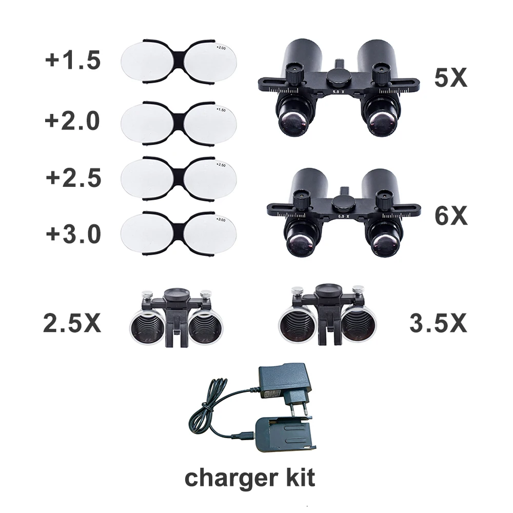 

Kepler Loupes Accessory 5X / 6X Dental LED Headlight Binocular 5W Dentist Surgical Headlamp Dentistry Magnifier