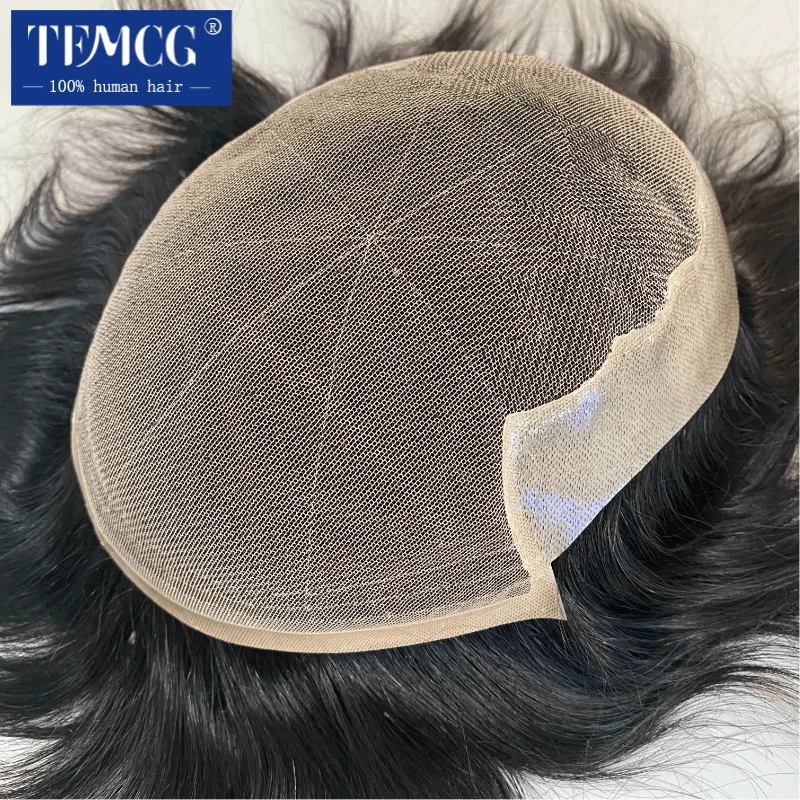 Q6 Male Hair Prosthesis Lace & Knotted PU Man Wig Replacement Systems Natural Human Hair Toupee Men,human hair toupee