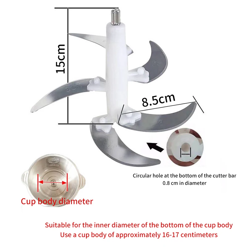 Cuchilla picadora de carne eléctrica, procesador trituradora de alimentos, repuestos para picadora de carne de 2L/3L/4L, accesorios, herramientas de cocina